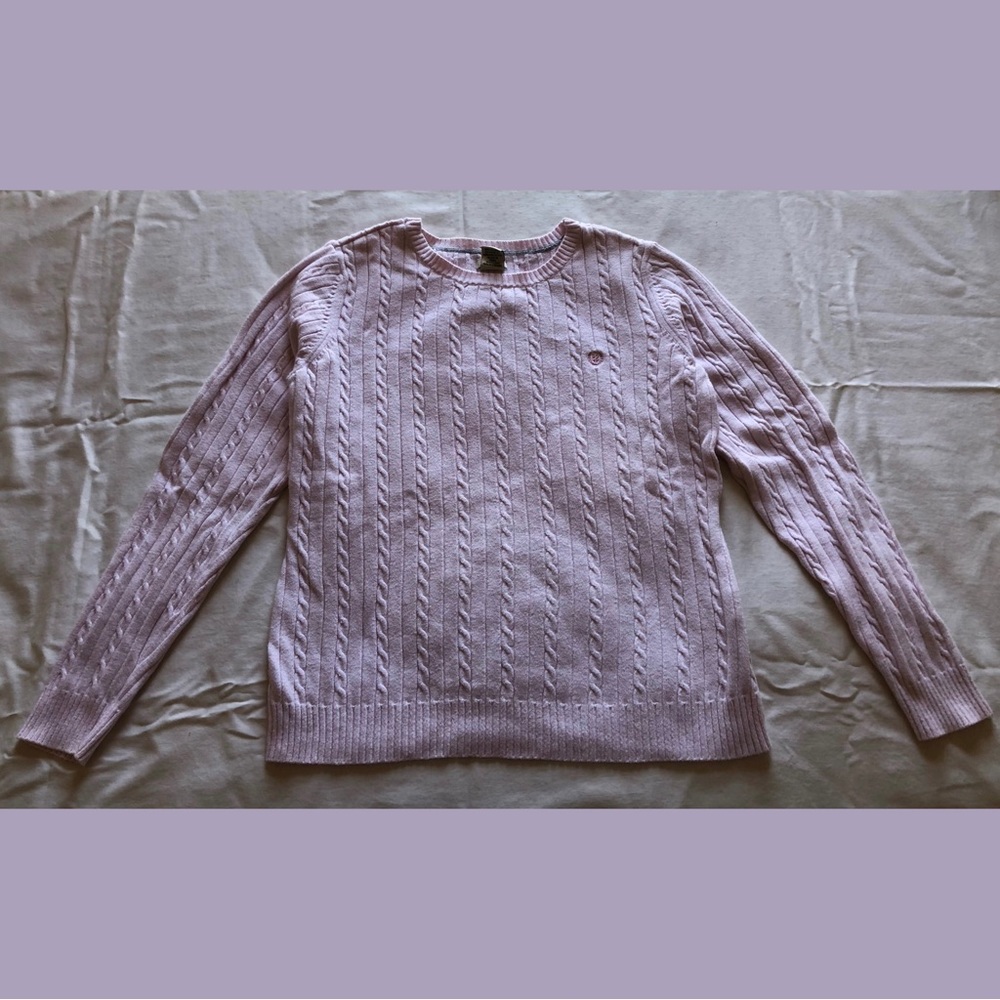 BABY PINK CABLE KNIT SWEATER